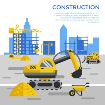 Digital vector yellow construction Stock Illustration