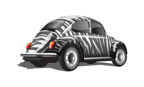 Digital vector zebra strips colored retro Illustrazione stock