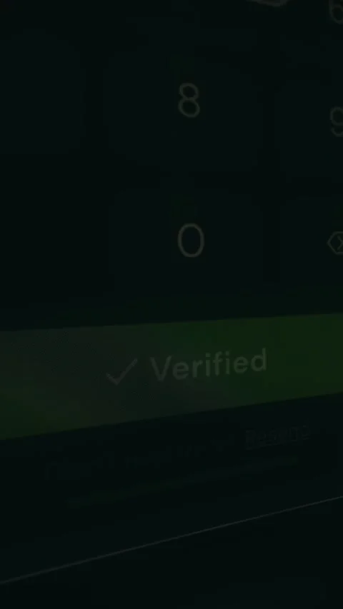 Digital verification interface with Verify Code button activated, result Stock Footage 333831702