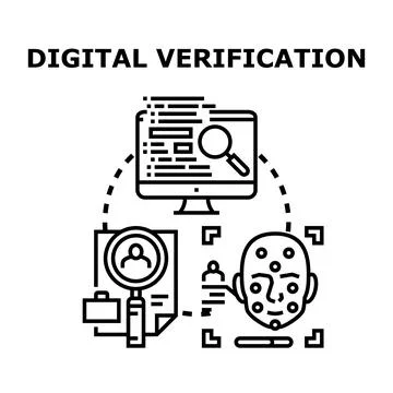 Digital verification process involving online security and identity 스톡 일러스트