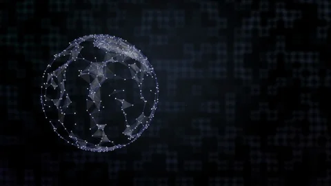 Digital video of 3d rendered globe with surface in plexus connection over Stock Footage 121921582