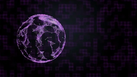 Digital video of 3d rendered globe with surface in plexus connection over Stock Footage 121923276