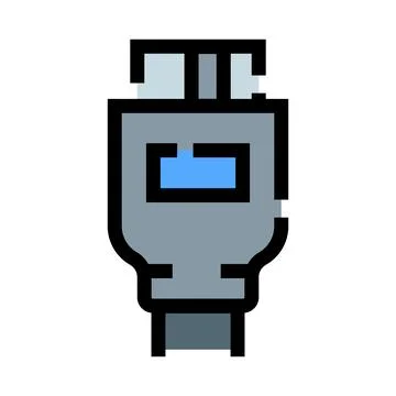 Digital video audio data cable connector receiving signal Stock Illustration