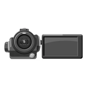 Digital video camera icon, gray monochrome style Stock Illustration