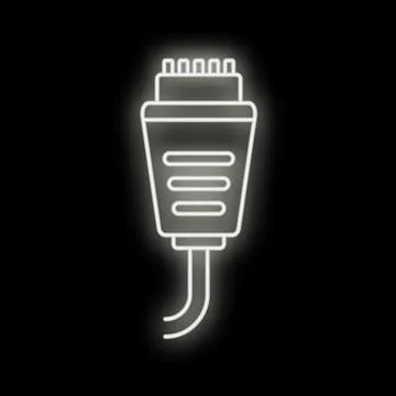 Digital video connection cable neon glow icon 스톡 일러스트