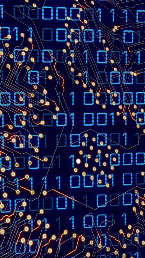 Digital video merges microprocessor and heart icon, symbolizing biology and Видео 343644212
