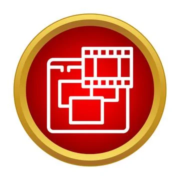 Digital video player interface with film strip icon Stock Illustration