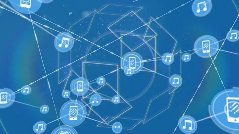 Digital video showcases global connections and data processing through Stock Footage 329568649