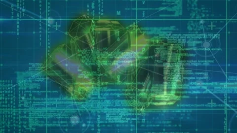 Digital video showcases global science data processing on diverse interfaces. Stock Footage 329372183