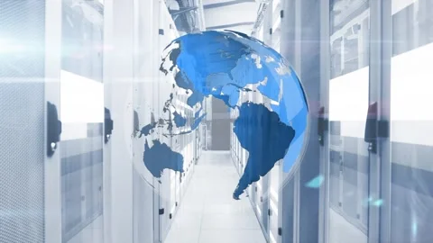 Digital video showcases globe, data processing, and business success with Stock Footage 329510999