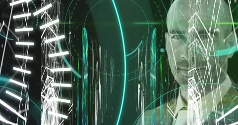 Digital video showcases green tech in data processing and communication. Stock Footage 316461913