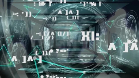 Digital video showcases medical data and global finances with dynamic DNA and Stock Footage 326424905