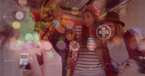 Digital video shows global tech and networking in a diverse warehouse setting. Stock Footage 329781143