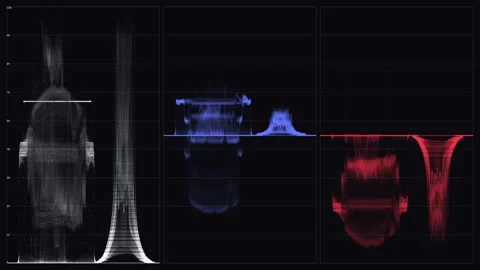 Digital video signal waveform analysis and color grading Stock Footage 338278393