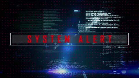 Digital video of system alert message with computer interface in background Stock Footage 330296702