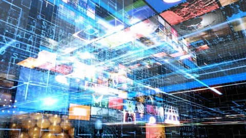 Digital Video Wall Technology Display With Matrix Data Streams Vidéo 330742441