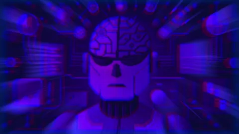 Digital virtual hologram 3D robot with artificial intelligence Stock Footage 275909467