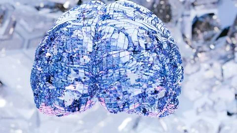 Digital Virtual human brain, Artificial intelligence machine learning Stock Illustration