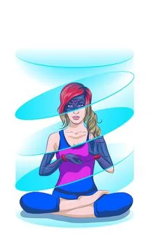 Digital Virtual Reality Metaverse and Augmented Reality Technology, Woman Wea Illustrazione stock