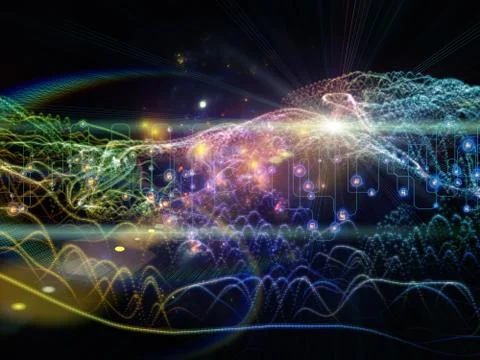 Digital Virtual World Illustrazione stock