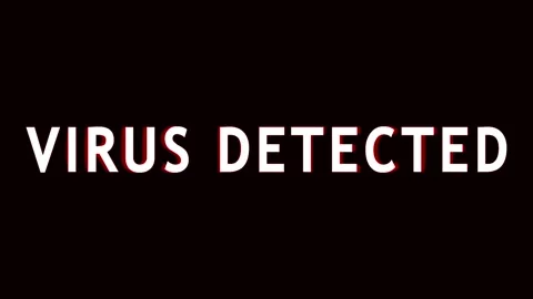 Digital Virus Alert with Repeating Warning Text Over Black Background Durin.. Stock Footage 344283070