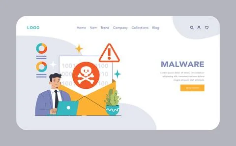 Digital virus threat concept. Flat vector illustration Illustrazione stock