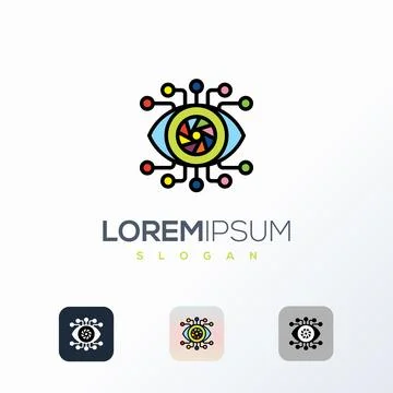 Digital vision - vector logo template concept illustration. Stock Illustration