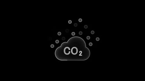Digital Visualization of CO2 - Highlighting Carbon Dioxide's Impact on the .. Stock Footage 304718668