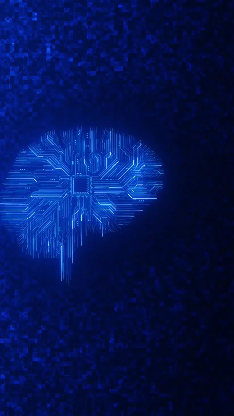 Digital Visualization of the Computing Core of Artificial Intelligence Stock Footage 333785780