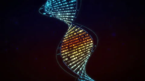 Digital Visualization Of High Tech Genetic Experiment On Dark Background Video stock 179848842