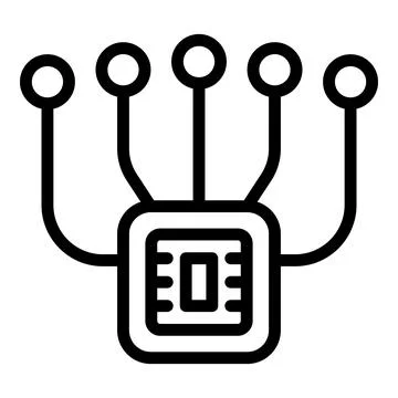 Digital visualization icon outline vector. Virtual reality visor Stock Illustration