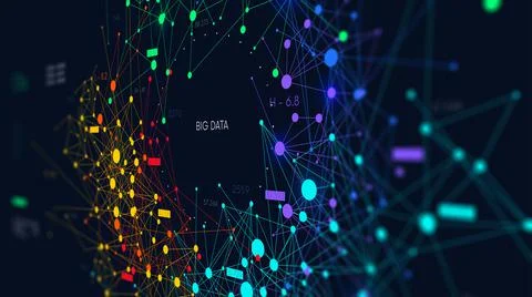 Digital visualization information networks flow, analysis and sorting financi Stockillustratie