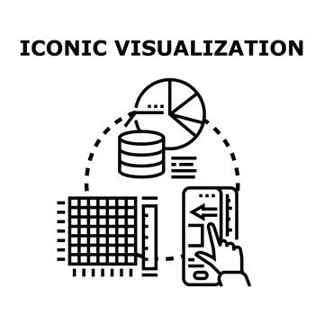 Digital visualization process analyzing business data and presenting statisti 库存插图