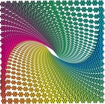 Digital visuals with colorful hexagonal patterns Illustrazione stock