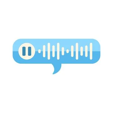 Digital voice message bubble with audio waveform icon Stock Illustration