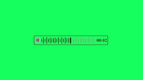Digital voice message progress bar animation with audio waveform on green s.. Video stock 335798998