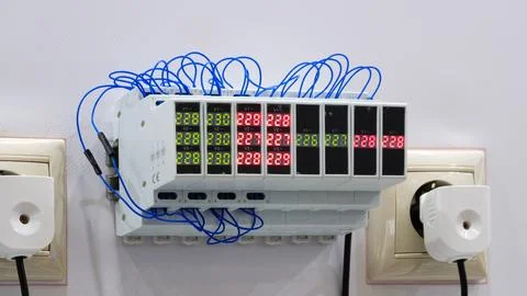 Digital voltmeter will measure the electrical voltage Foto stock