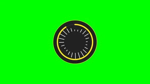 A digital volume knob interface set against a vibrant solid green background Video stock 341821188