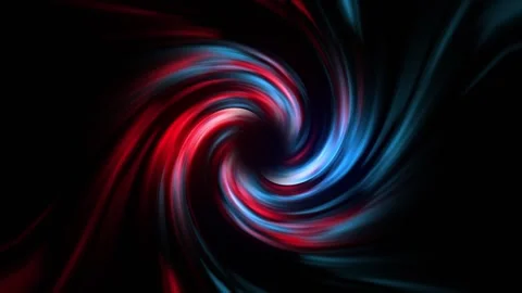 Digital vortex in bright blue and red colors, digital rendering Stock Footage 310097029