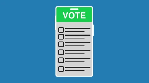 Digital Voting Concept with Smartphone. green check in a square checkbox on flat Stock Footage 316408068