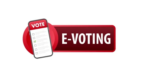 Digital Voting Concept with Smartphone Isolated on White and Green Stock Footage 312513378