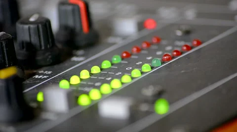 Digital VU meters in a mixer table Stock Footage 49320135