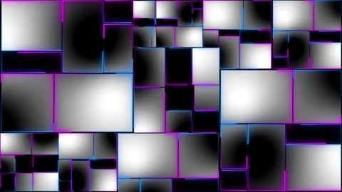 Digital wall animation with black and white gradient on rectangle shapes Video stock 282223260