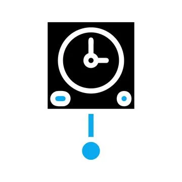 Digital wall clock with pendulum. Concept of time, schedule, and deadline. Stock Illustration