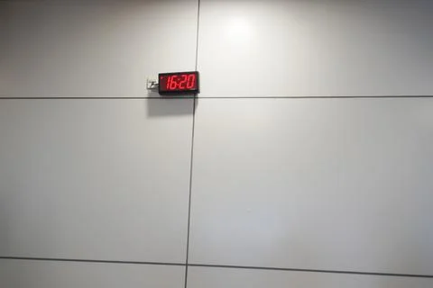 Digital wall clock Stock Photos
