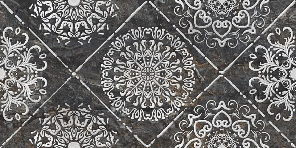 Digital wall tiles decor design. Stock Illustration
