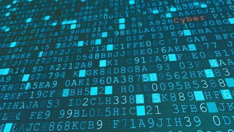 Digital wall virus data breach, system failure due to hacker server cyber attack Stock Footage 116349328