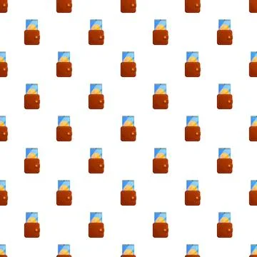 Digital wallet and cryptocurrency seamless repeating background pattern Illustrazione stock