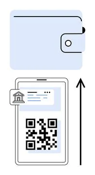 Digital Wallet and Mobile Banking with QR Code for Transactions Stock-Illustration
