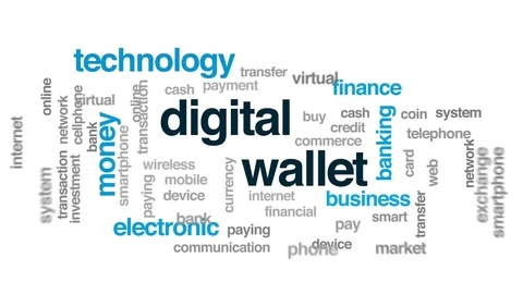 Digital wallet animated word cloud, text... | Stock Video | Pond5